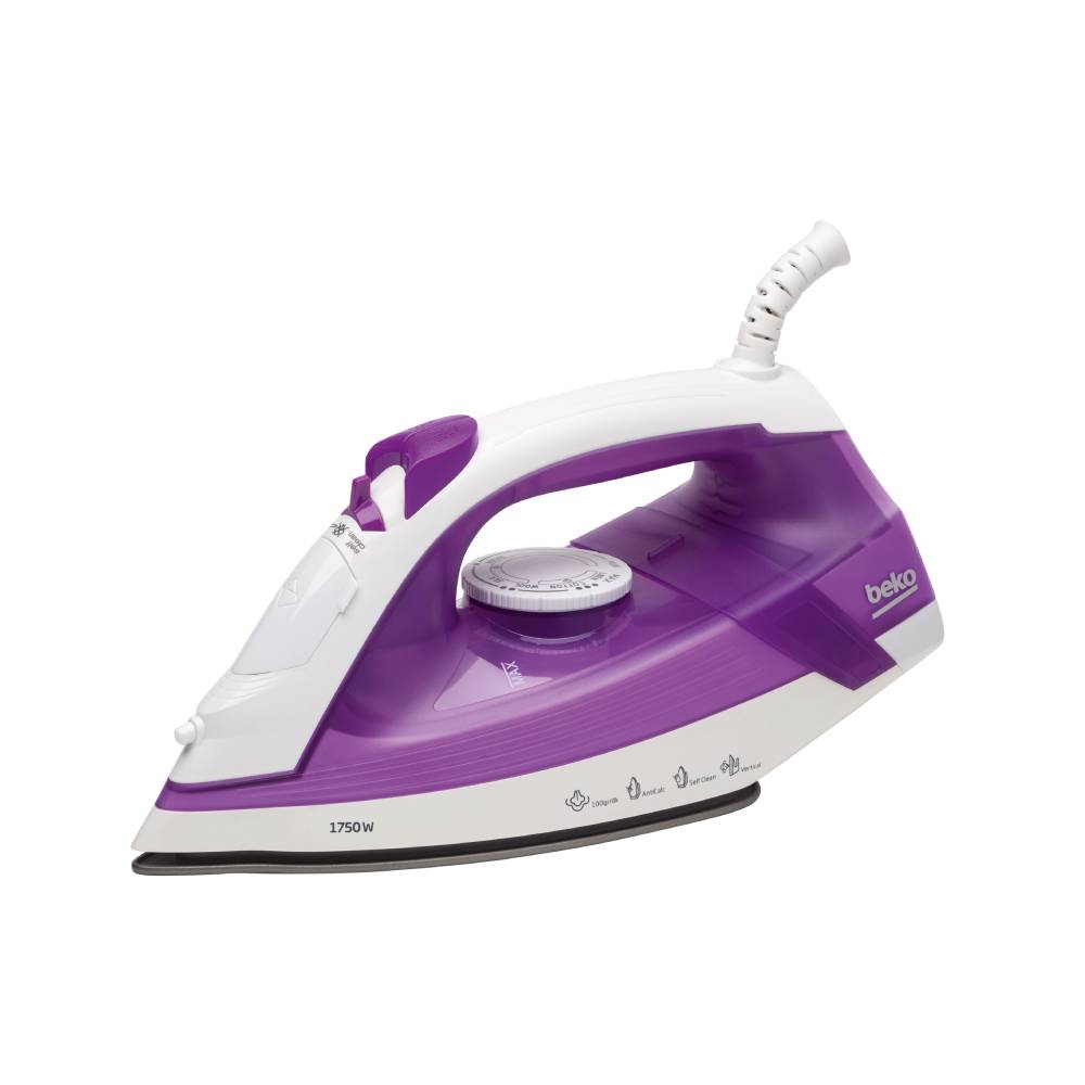 Beko Steam Iron 1800 Watt 220 ml Purple SIM3617. Beko Steam Iron 1800 Watt 220 ml Purple SIM3617.